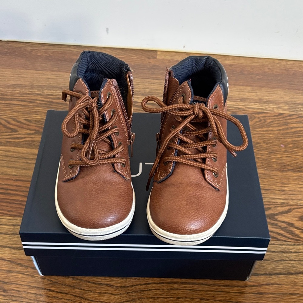 Nautica Brown Kids Boots with Laces